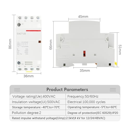 Contacteur modulaire triphasé 20A résistant pour éviter les surcharges - 2