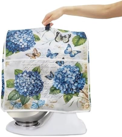 HUISEFOR Butterfly Stand Mixer Cover 6-8 Quart Hydrangea Floral Kitchen Appliance Dust Cover Universal for Air Fryers, Coffee Makers Pressure Cooker Mixer Parts & Accessories - 4
