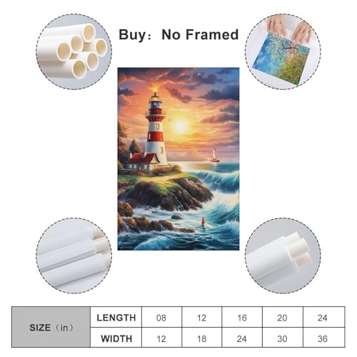 Affiche de phare côtier premium en impression sur toile grand format - 2