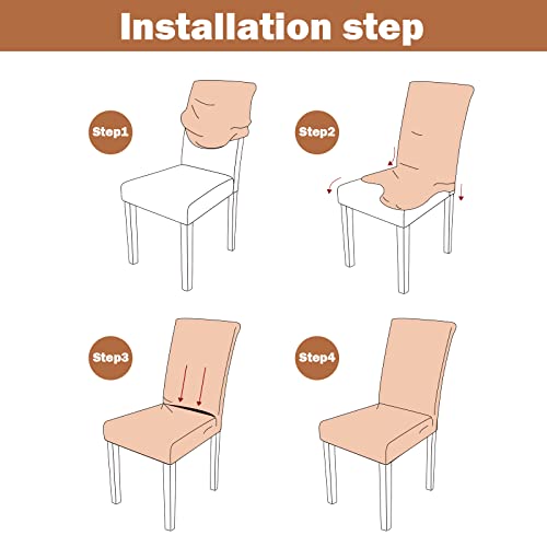 Life Magic Dining Room Chair Covers Set Of 4,Kitchen Slipcovers For Parsons,With Stretch-Removable Washable Dark Grey #TOP4