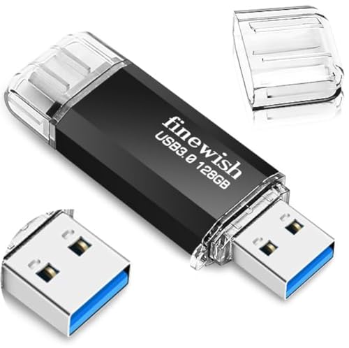 Tipo C Memoria USB 128GB, Pendrive USB C 2 en 1 USB 3.0 128GB con hasta 40 MB/s de Velocidad de...