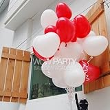 12 Inch White & Red Heart Shape Balloons Helium Balloons 50 Pcs/lot