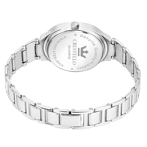 Image of CRESTELLO Brown /Rose Gold /Silver Plated Bracelet Analog Wrist Watch for Women (Brown /Rose Gold /Silver Dial) | 1 Year Warranty* | CR-JWL362-PT