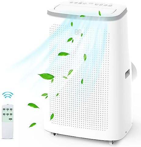 DENBIG 15,000 BTU Portable Air Conditioners, 3-in-1 Portable AC with Dehumidifier/Fan/Sleep Modes for Rooms Up to 700 Sq. Ft, with 24-Hour Timer & Remote Control & Window Mount Kit