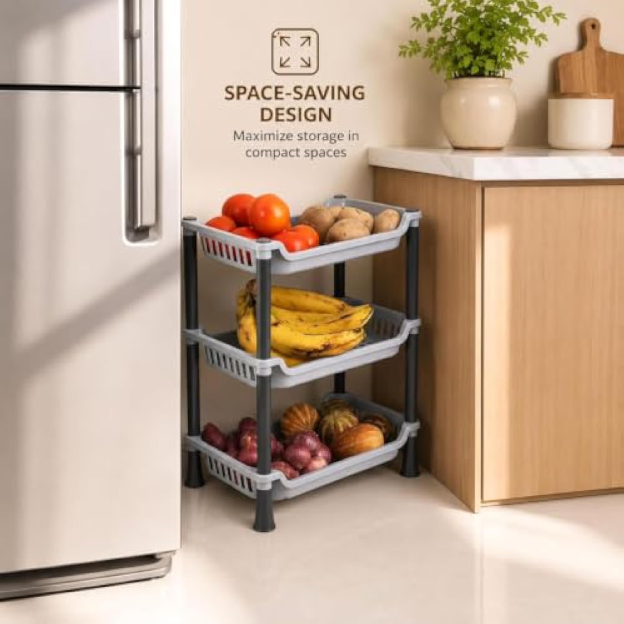 3 Layer Plastic Kitchen Storage Rack