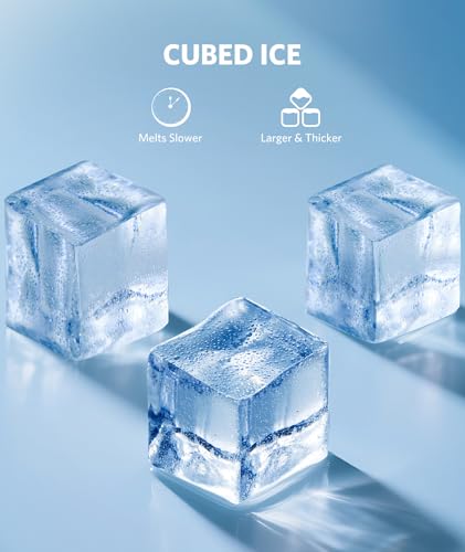 Image of Antarctic Star Clear Ice Cube Makers, 9 Pcs 1.6 inch Large Clear Ice Cubes /Hour, 24H Timer, Self-Cleaning, 5 Ice Cube Sizes for Cocktails, Whiskey & Bourbon, Perfect for Home bar, Kitchen & Party