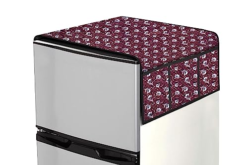 Image of Stylista Refridgerator top Cover Suitable for Samsung RT28C3452S8 /HL, 236 Liter Fridge, Dimension (WXD) 65x111 CM, Floral Pattern Magenta