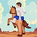 Stegosaurus Inflatable Horse Costume for Kids Halloween Riding a Horse Cowboy Costumes Funny Blow up Costumes for Boys Girls Cosplay Party