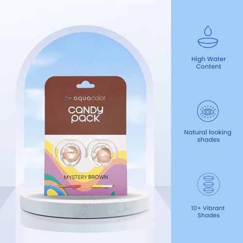 Image of Aqua Color Mystery Brown Color Candy Pack - 2 Lens /Box, Power(-0.5)