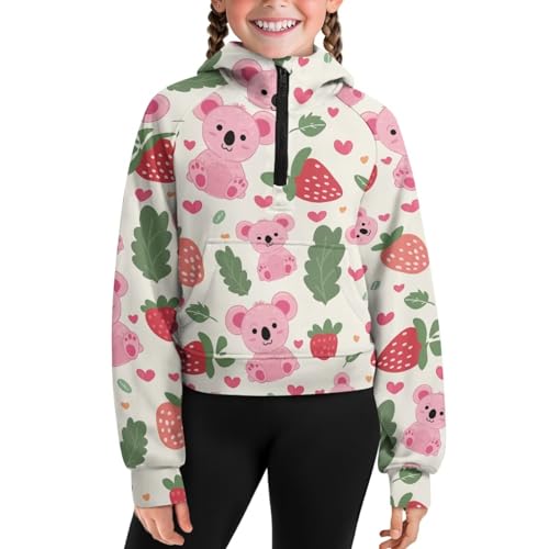 AFPANQZ Girls' Hoodies Sweatshirts Half Zipper Pullover for 5-14 Years Girls Long Sleeve Sweater Fall Clothes