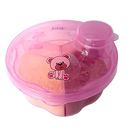 Porta Leite em Pó com Três Divisórias Urso, Sonne, ROSA