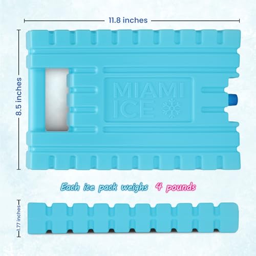Miami Ice XL Reusable Ice Packs for Cooler (12
