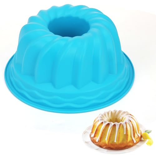 AYSYR Gugelhupfform Backformen,Gugelhupf Backform Ø 22 cm,Kuchenform Antihaftbeschichtet,Silikon Backform Geeignet für -40℃ bis 230℃,für Heimwerker,die Gerne Backen