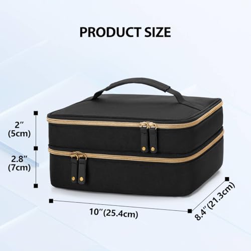 CURMIO Tragetasche für Haarschneider, Doppellagige Friseur Organizer Tasche Kompatibel mit Wahl, Hatteker, Andis, Ufree und den meisten Standard-Haarschneidern, Friseurbedarf, Schwarz