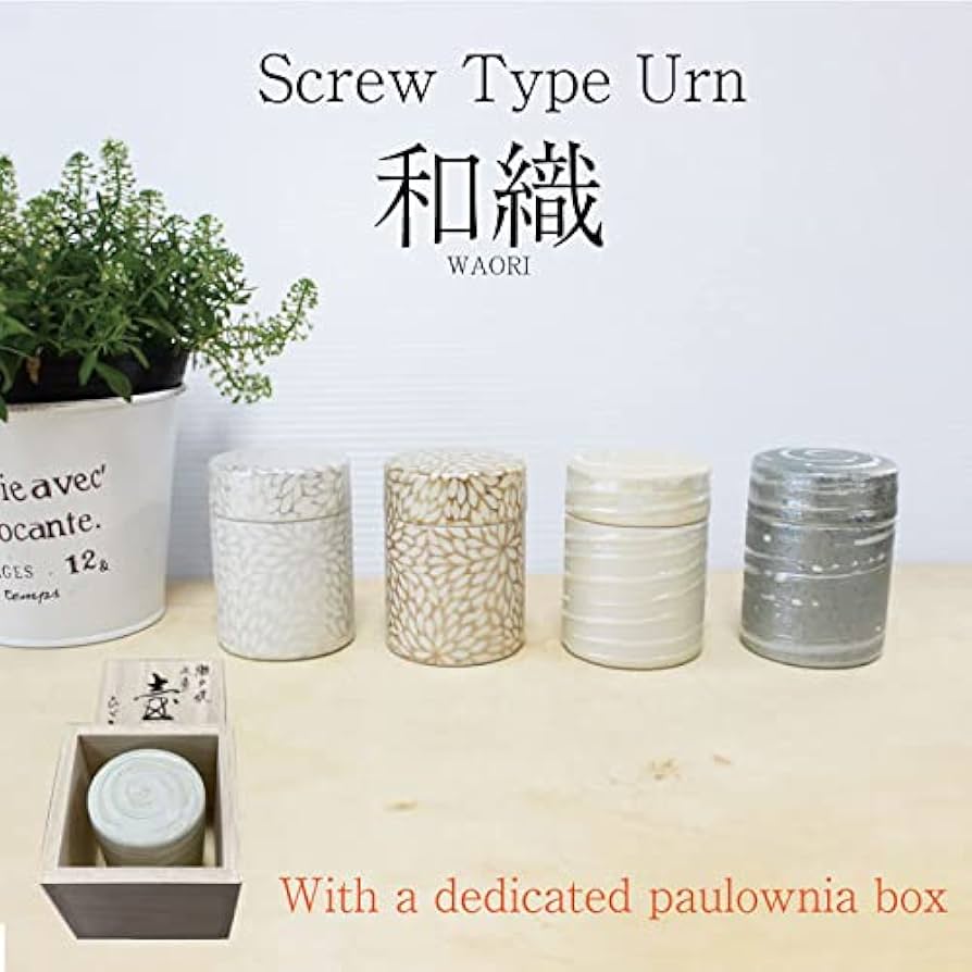 Japanese Cremation Urn Setoyaki Waori,for Human Ashes