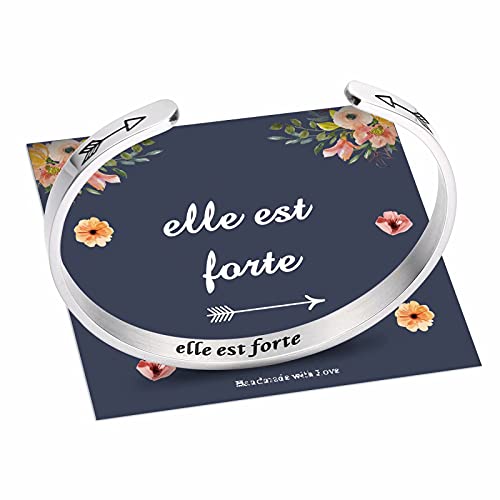 M MOOHAM Inspirational Gifts for Women Friends Teen Girls, elle est Forte Bracelet Jewelry Funny Friendship Gifts for Friends Female Birthday M MOOHAM Inspirational Gifts for Women Friends Teen Girls, elle est Forte Bracelet Jewelry Funny Friendship Gifts for Friends Female Birthday