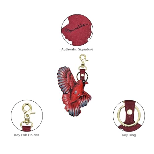 Image of Anuschka Women's Leather Key Charm - Hand-Painted Genuine Leather Charm with Keyring for Easy Attachment - K00