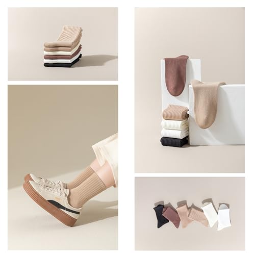 5/6 pairs crew socks for womens, No pilling socks,Casual thin Socks and cozy socks 5-93