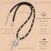 GAVU 6mm Men's Arrowhead Pendant, Matte Onyx Necklace for Men, Hematite Beaded Necklace for Men