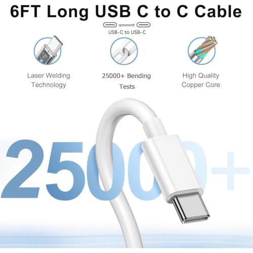 Image of 2Pack iPhone 17 /16 /15 Fast Charger,Apple 20W USB C Charger Block USB-C Cord