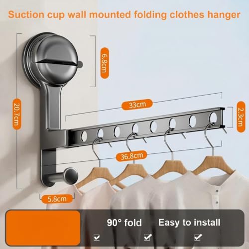 Étendoir à linge pliable mural sans perçage pour suspendre le linge sans abîmer vos murs
