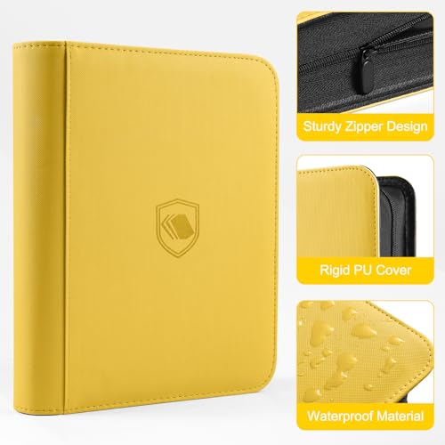 Image of Top Loader Binder 4 Pocket, Holds 160 Toploaders, 100 Toploaders INCLUDED | Toploader Binder for 3 inch x 4 inch Rigid Toploaders, Trading Card Binder for TCG, MTG, Sport Cards, PU Leather Cover, Side Loading