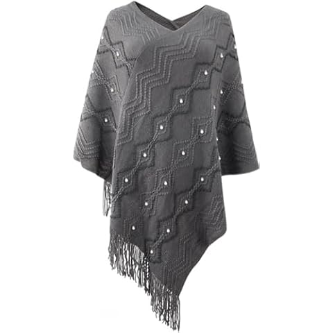 Poncho Rayson Femme avec Franges Cover