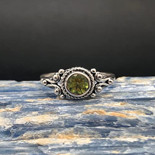 Kanika Jewelry Trove 925 Sterling Silver Peridot Handmade Stacking Ring For Women & Girl #TOP2