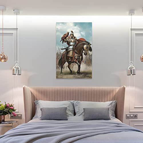 Armor Sword Eagle Genghis Khan Canvas Printed Poster Wall Decorative Art Room Decorative Aesthetics Canvas Painting Posters And Prints Wall Art Pictures For Living Room Bedroom Decor 24X36Inch(60X90C #TOP7