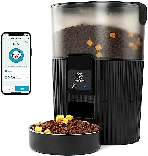 Automatic Cat Feeder, Automatic Pet Feeder for Cats & Dogs, Cat Food Dispenser with Customize Feeding Schedule, Dual Power Supply Auto Cat Feeder (2.4G WiFi)