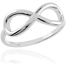 Polished 10k White Gold Infinity Ring