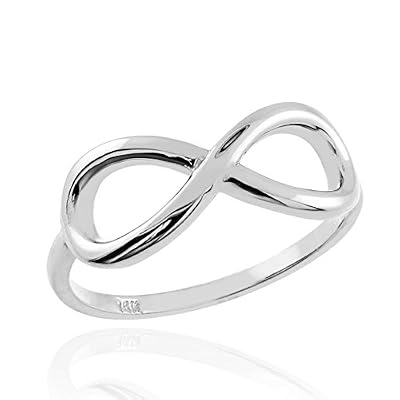 Polished 10k White Gold Infinity Ring