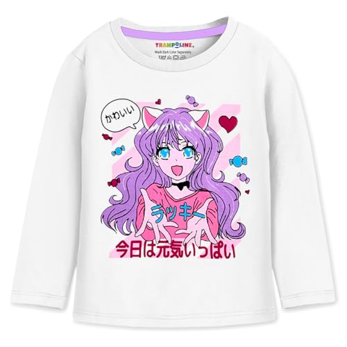 Image of Trampoline Girls White T-Shirt & Purple Cargo Set | Cotton Blend | 4 Pocket Cargo Pants | Trendy Casual Outfit