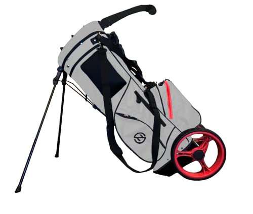 Zero Friction Wheel Pro Push Cart & Stand Bag, Grey