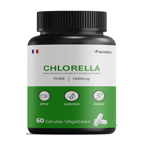 Chlorella 1000 mg – 60 gélules – Format 1 mois – Micro-algue en gélules