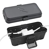 Hrensaw Kleine wetterfester Elektrischer Anschlusskasten(Innenmaße: 14x7,5x5,5cm), IP54 wasserdicht Kabelsicherheitsbox Zum Schutz Von Zeitschaltuhren,Verlängerungskabeln,Festliche Lichter,Schwarz