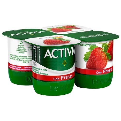 ACTIVIA PROBIOTICOS NATURALES (PACK 4 Und.) DANONE REFRIGERADO 4x120Gg. (CON FRESAS)