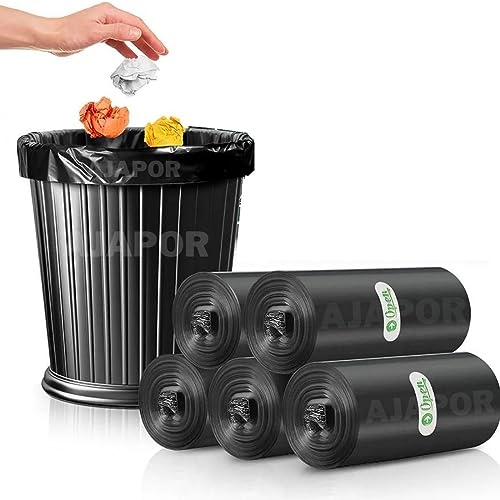 Image of Biodegradable Garbage Bags (Small Size 43x48 cm / 17x19 inch) (Pack Of 5) (150 Bags) Dustbin Bags For Kitchen Office Home | Wet Waste | Dry Waste | Extra Strong | Black