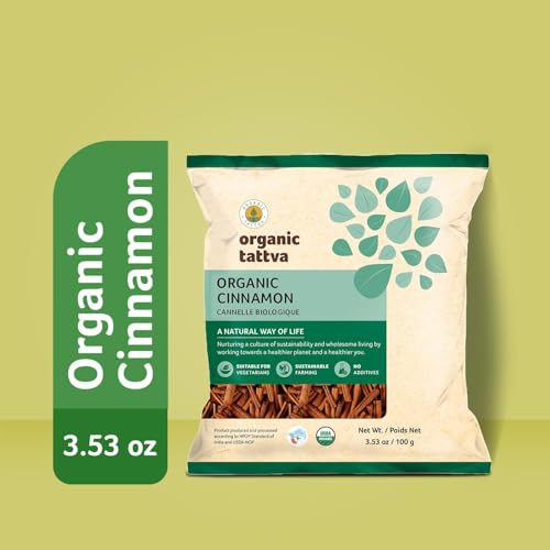 Image of Organic Tattva Cinnamon Sticks 50g | Organic Gluten-Free Dalchini Whole | Natural & Aromatic Spice for Cooking, Baking, Tea, Coffee & Indian Dishes