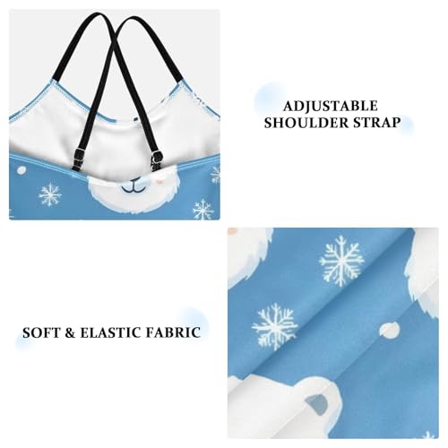 Snowflake White Bear Girls One Piece Swimsuits Quick Dry Beach Swimwear Bathing Suit4