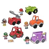Fisher-Price Little People Toddler Toys Around the Neighborhood Vehicle Set, 5 Cars & 5 Figures for Preschool Pretend Play Kids Ages 1+ Years