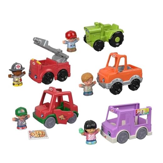Fisher-Price Little People Toddler Playset Around the Neighborhood Vehicle Pack, 5 Toy Cars & Trucks and 5 Figures for Ages 1+ Years [Amazon Exclusive]