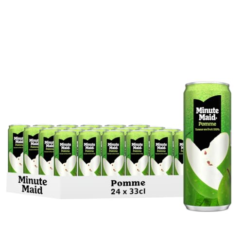 Minute Maid Jus de Pomme 100% Fruit, Canettes 33cl, Pack de 24