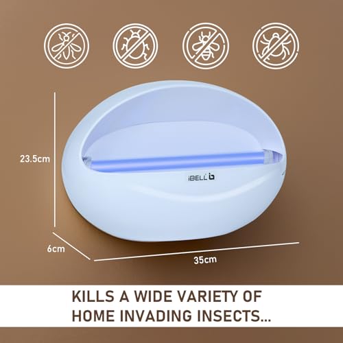 Image of iBELL P100IK LED Fly Catcher & Insect Killer Machine with Sticky Trap, No Side Effects, Compact and Stylish Design for Home, Office and Restaurant (White)