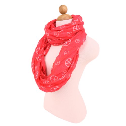 TrendsBlue Premium Peace Sign Infinity Loop Fashion Scarf3