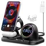 ✿【Large compatibilité】 Cette station de recharge est compatible avec les iPhone 17/17 Air/17 Pro/17 Pro Max/16/16 Plus/16 Pro/16 Pro Max/15/15 Plus/15 Pro/15 Pro Max/14/14 Plus/14Pro/14 Pro Max/13/13 Mini/13 Pro/13 Pro Max/12 Pro Max/12 Pro/12/ 12 Mini et Apple Watch Series 11/Ultra 3/SE 3/10/Ultra 2/Ultra/9/8/7/6/5/4/3/2/SE/SE 2, Air-Pods Pro 3/4/3/2 version Mag-Safe, Air-Pods Pro. Elle prend également en charge les téléphones et divers smartphones Android avec recharge sans fil. (Remarque : ne convient pas aux autres montres connectées. Ne prend en charge que les appareils à recharge sans fil ; les Air Pods sont uniquement Compatibles avec les boîtiers de recharge sans fil)