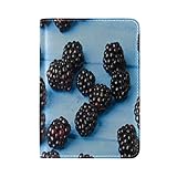 Passport Cover Case Blackberry Fruit Color Creative Design Leather&microfiber Multi Purpose Print Passport Holder Travel Wallet For Women And Men 5.51x3.94 In