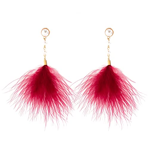 Bijoux plume et perle d'imitation, le cadeau rétro idéal pour femme