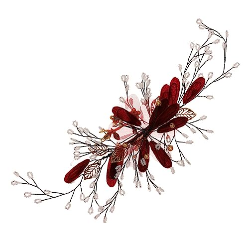 AUTSUPPL 1個 結婚式のヘアクリップ 花嫁の結婚式の髪の櫛 中国のヘアアクセサリー ブライダルヘアバレッタ 花かぶと 結婚式のヘアコーム 結婚式用品 花柄のヘアクリップ 花のかんざし 合金