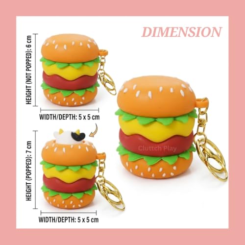 Image of Squishy Silicone soft Pop Up Animal Keychain ANY 1 (Squishy Burger)